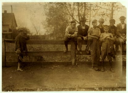 Group of workers. Boy on left refused to pose. Merrimac Mills. LOC nclc.01908