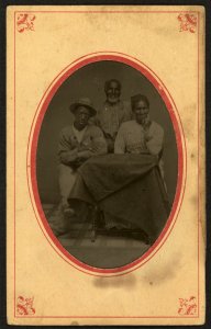 Group portrait of three African Americans, two men and one woman LCCN2010650825