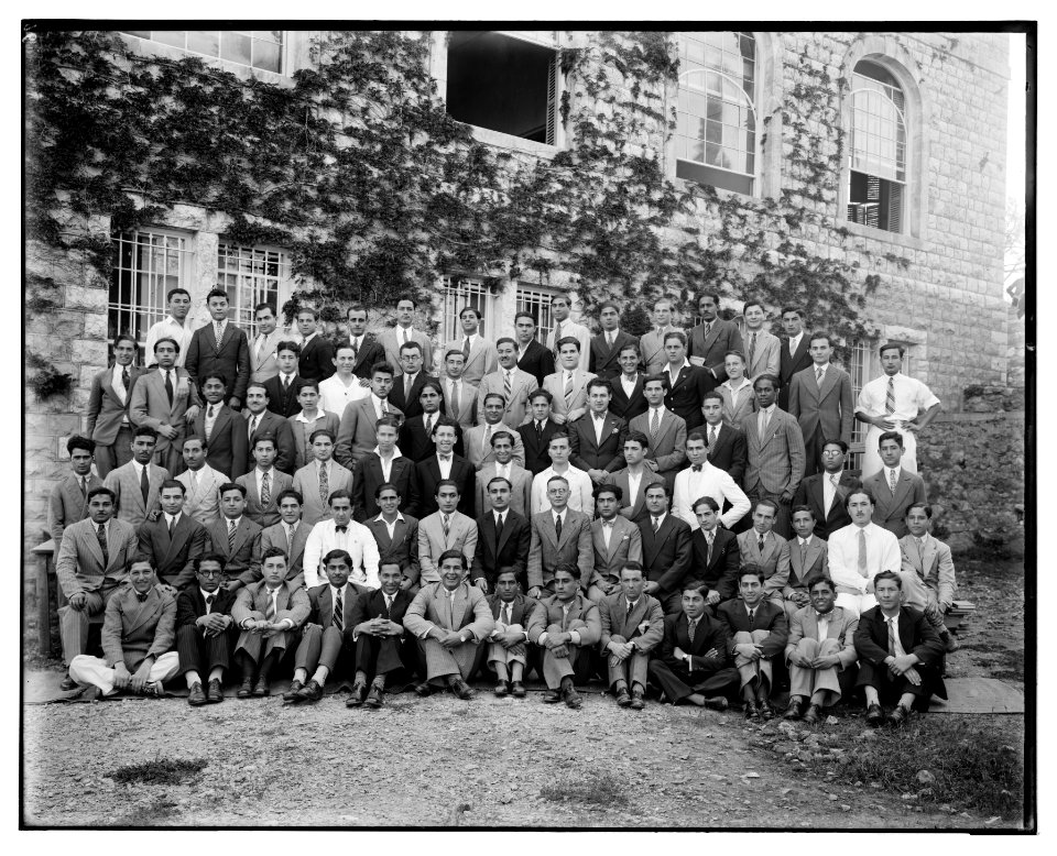 Group portrait of students at the American University, Beirut LOC matpc.07109