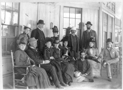 Group taken on porch of San Carlos Hotel, St. James LCCN2002711532 photo