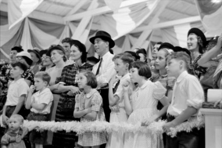 Group Watching Magician Donaldsonville LA Fair 1938 photo