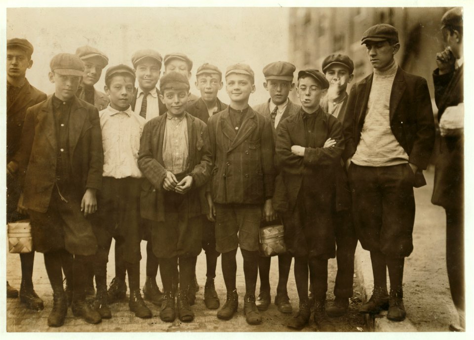 Group work in the Ayer mill. Many of those working are-Joe Christy, 21 Common Street; Harold Old, 81 Springfield St.; Sam Gangi, 22 Pleasant Valley St.; Wallace Hogan, 12 Bailey St.; LOC cph.3b11028
