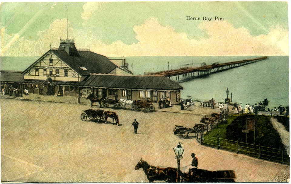 Fred C Palmer Herne Bay Pier in colour 1905