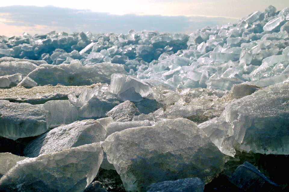 Ice blocks winter cold