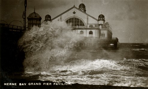 Fred C Palmer rough sea and pier Herne Bay photo