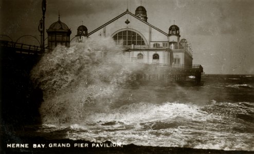 Fred C Palmer rough sea and pier Herne Bay