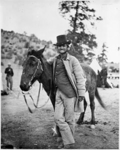 FRED W. LORING AND HIS MULE EVIL MERODACH PRESCOTT, ARIZONA, 1871 - NARA - 523916