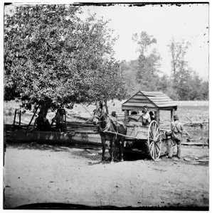 Fredericksburg, Virginia. Soldiers filling water cart. Army of the Potomac LOC cwpb.01837
