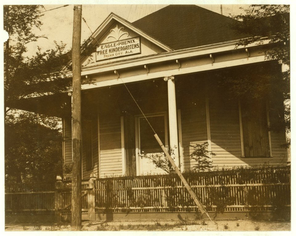 Free Kindergarten (in Girards Ala.) run by the Eagle and Pho(e)nix Mills, Columbus, (Ga.) Has been closed over a year. The mill owners get a deal of free newspaper advertising about their LOC nclc.02821