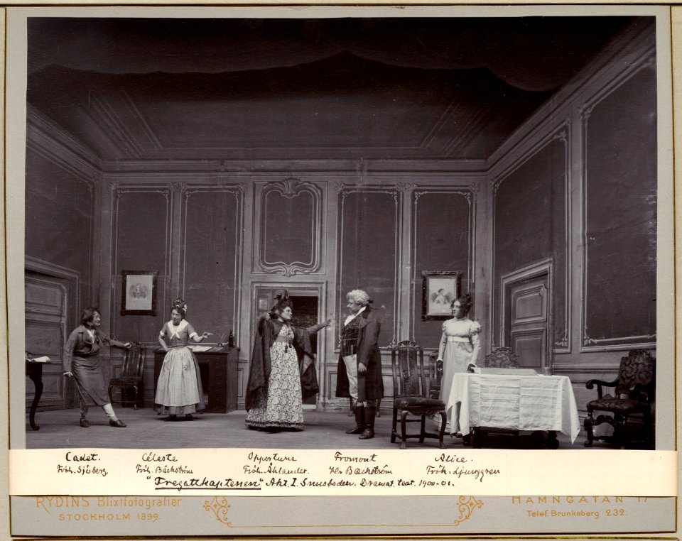 Fregattkaptenen, Dramatiska teatern 1900. Föreställningsbild - SMV - H11 056