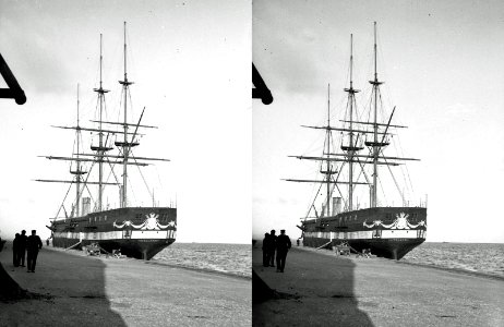 Fregatten Jylland muligvis ved landsudstillingen i Aarhus, 1909
