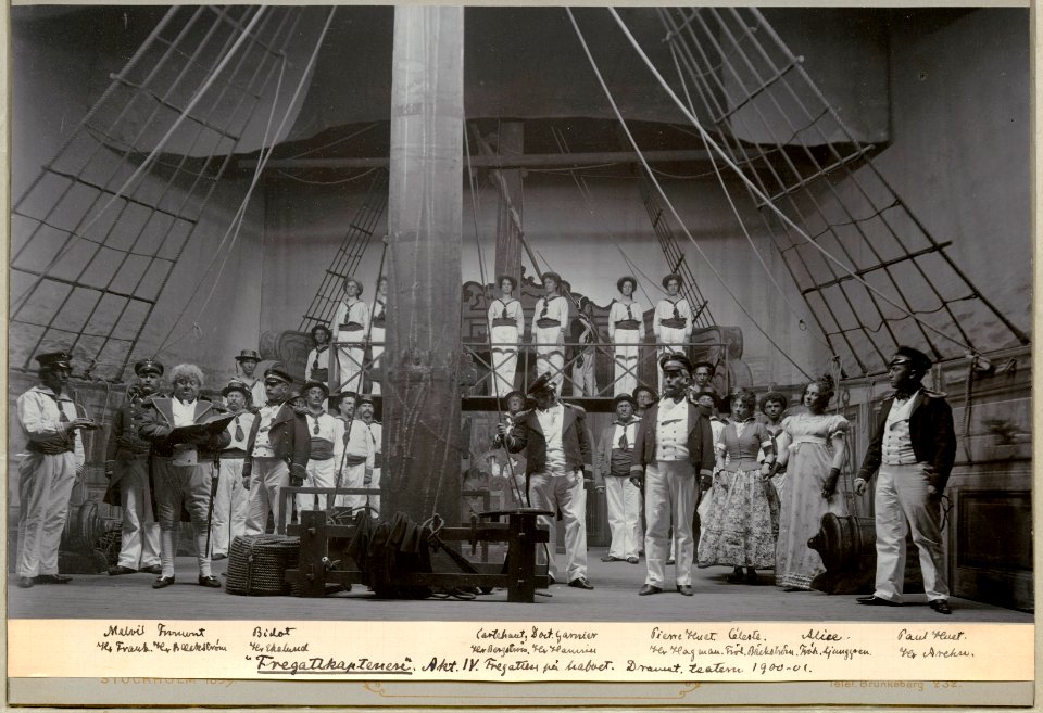 Fregattkaptenen, Dramatiska teatern 1900. Föreställningsbild - SMV - H11 059