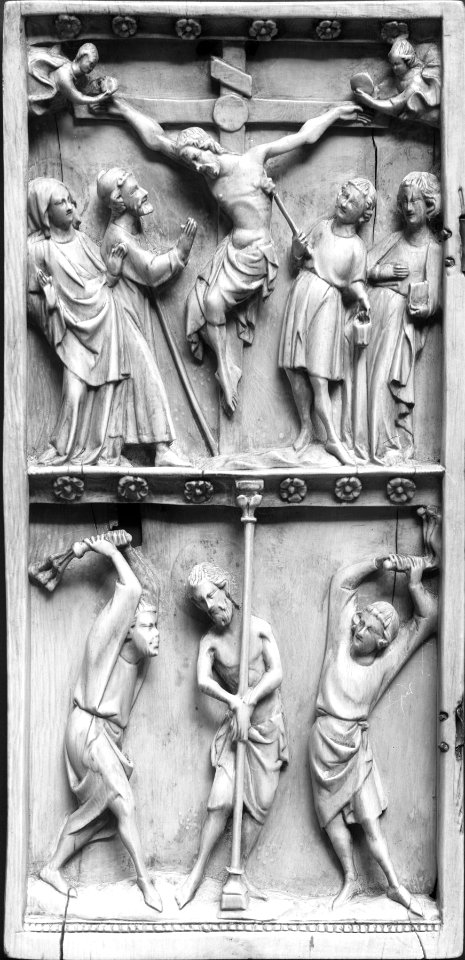 French - Diptych Leaf with the Crucifixion and Flagellation - Walters 71124 (2)