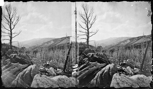 Fremont's Peak, distant view in the Wind River Mountains. Fremont County, Wyoming. - NARA - 517402