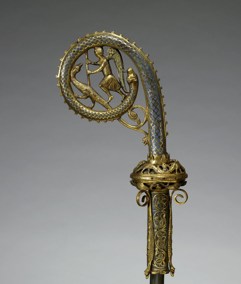 French - Crozier with Saint Michael and the Dragon - Walters 44294