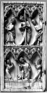 French - Diptych Leaf with the Flagellation and Resurrection - Walters 71219