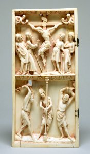 French - Diptych Leaf with the Crucifixion and Flagellation - Walters 71124