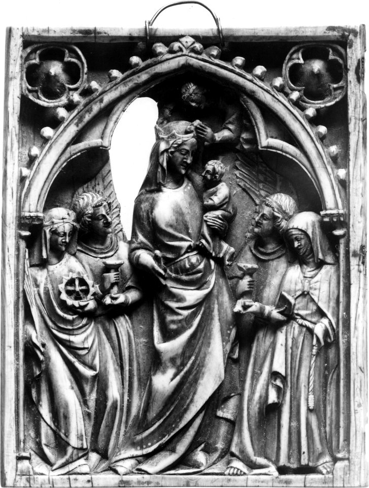 French - Diptych Leaf with Virgin, Child, Saints and Angels - Walters 71248