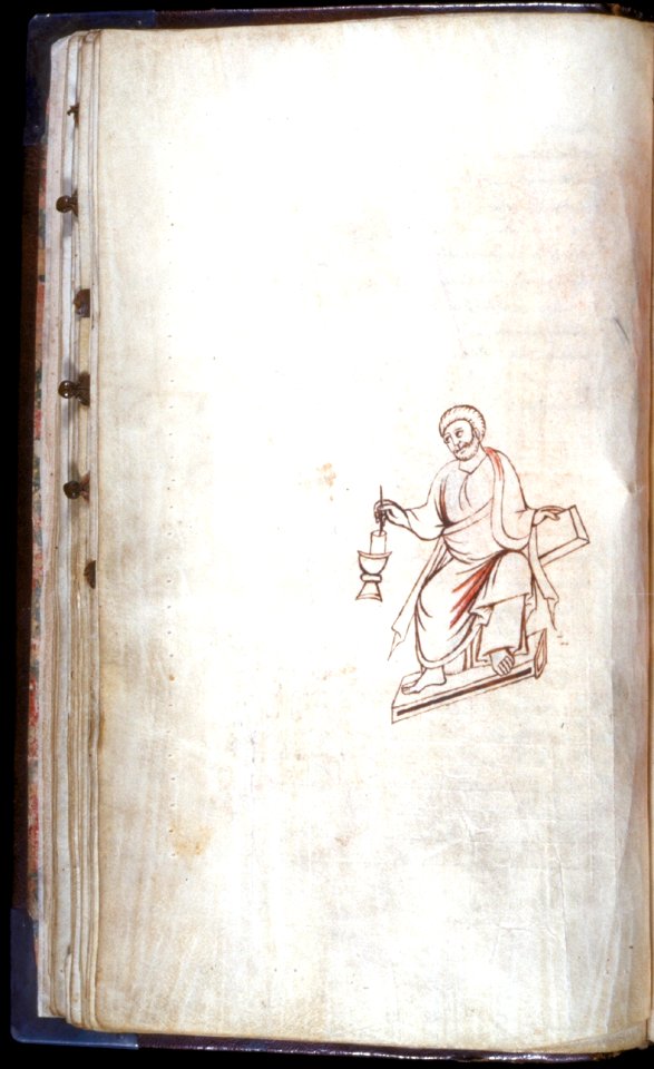 French - Leaf from Gospels - Walters W319V - Open Reverse