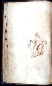 French - Leaf from Gospels - Walters W319V - Open Reverse