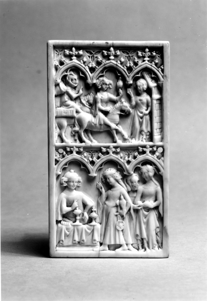 French - Wax Tablet with the Prodigal Son - Walters 71279