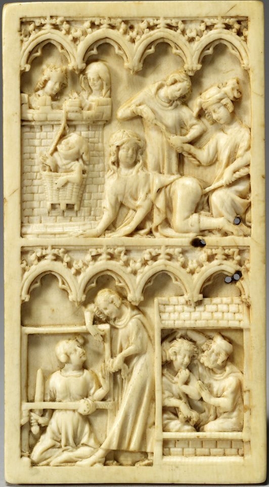 French - Writing Tablet with Scenes from the Lives of Virgil and Aristotle - Walters 71267