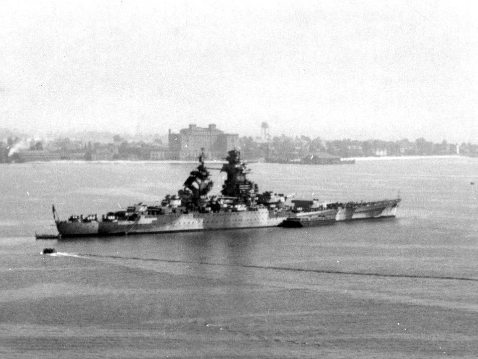 French battleship Richelieu at anchor on 7 September 1943 (80-G-204842)