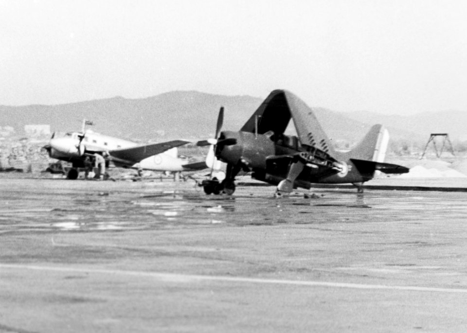 French Curtiss SB2C-5 parked early 1950s