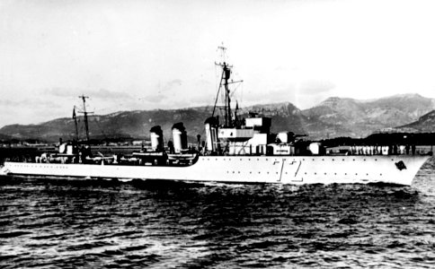 French destroyer Le Fortune underway off Toulon c1930