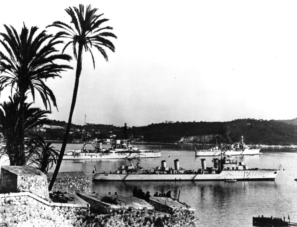 French destroyer Vauban at Villefranche c1938