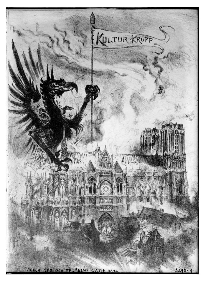 French Cartoon of Reims Cathedral LCCN2014698062