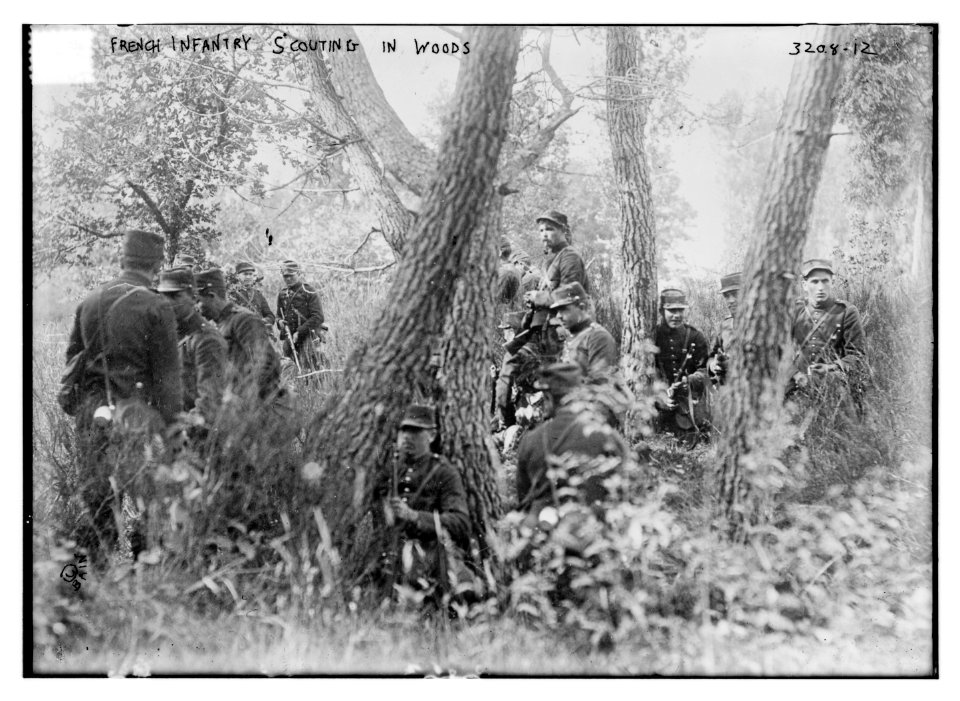 French Infantry scouting in woods LCCN2014697189