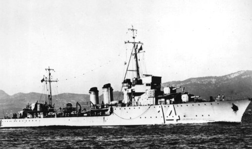 French L'Adroit-class destroyer underway off Toulon in the late 1930s