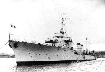 French destroyer Bison at anchor c1932