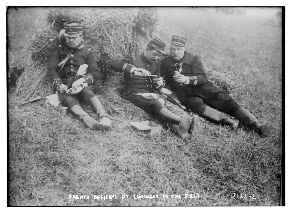French Officers at luncheon in the field LCCN2014697033