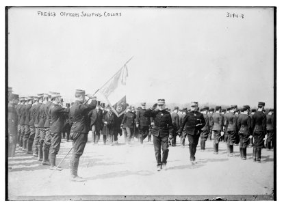French officers saluting colors LCCN2014697068