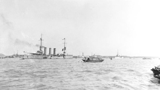 French light cruiser Colmar off Shanghai during the early 1920s