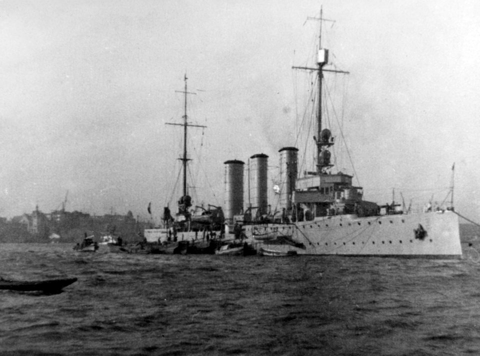 French light cruiser Colmar in China in the 1920s