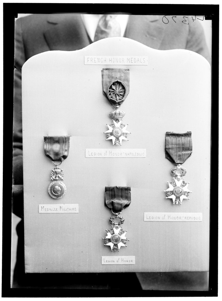 FRENCH MEDALS. CROSS OF THE LEGION OF HONOR, AND OTHER MEDALS LCCN2016869116