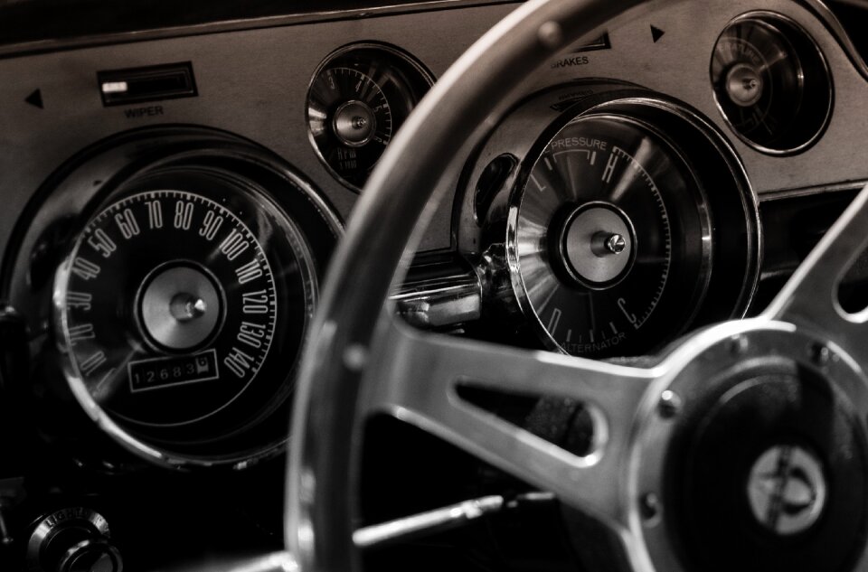 Black and white car vehicle