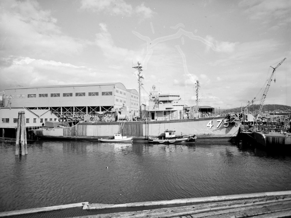 French minesweeper My Tho (M618) fitting out at Bellingham Shipyards c1953
