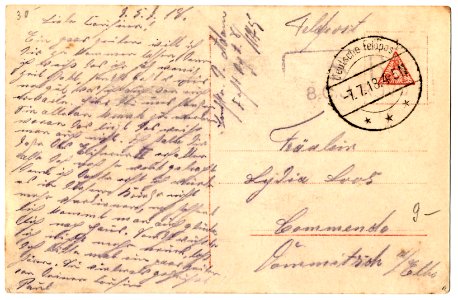 French Spad - feldpost message