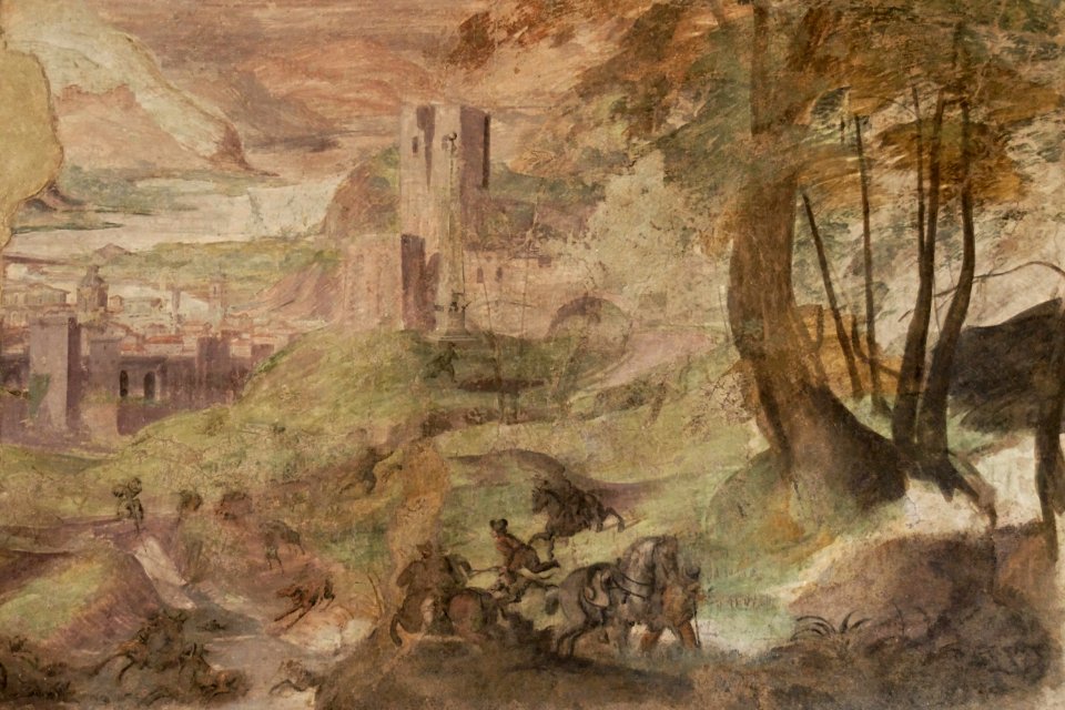 Fresco hunting scene loggia Altemps