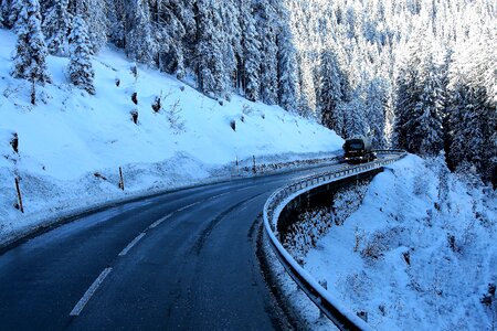 Wet asphalt snow frost photo