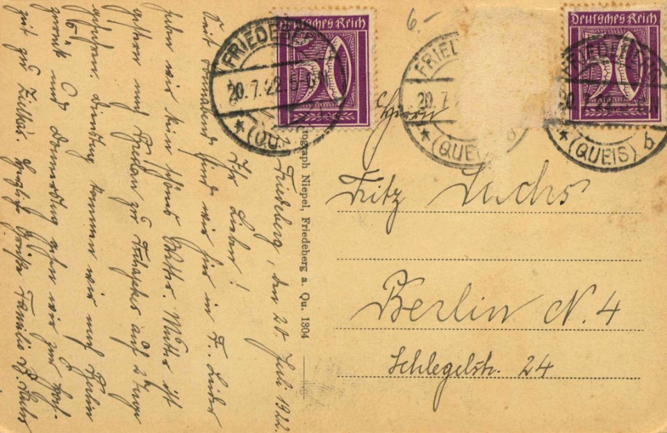 Friedeberg a. Queis, Schlesien - Stadtansicht vom Försterberg (back) (Zeno Ansichtskarten)