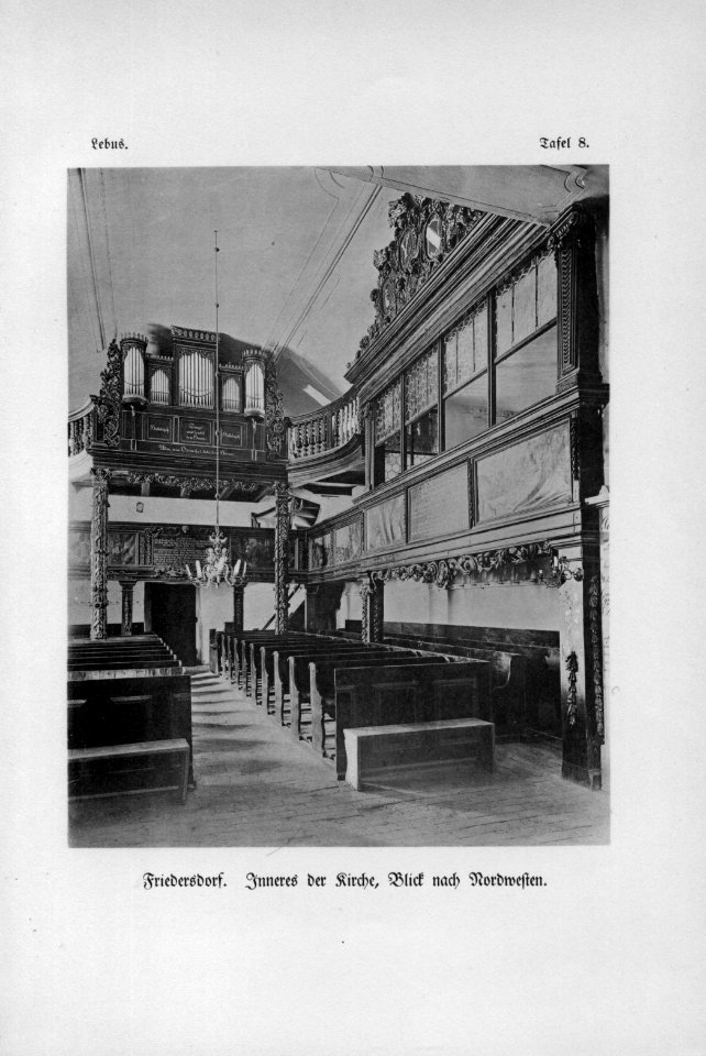 Friedersdorf Inneres der Kirche Blick nach Nordwesten Lebus Tafel 8