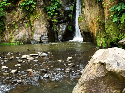Stone nature waterfall