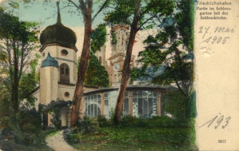 Friedrichshafen, Baden-Württemberg - Schlossgarten mit Schlosskirche (Zeno Ansichtskarten)