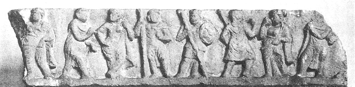 Frieze with warriors, Gandhara