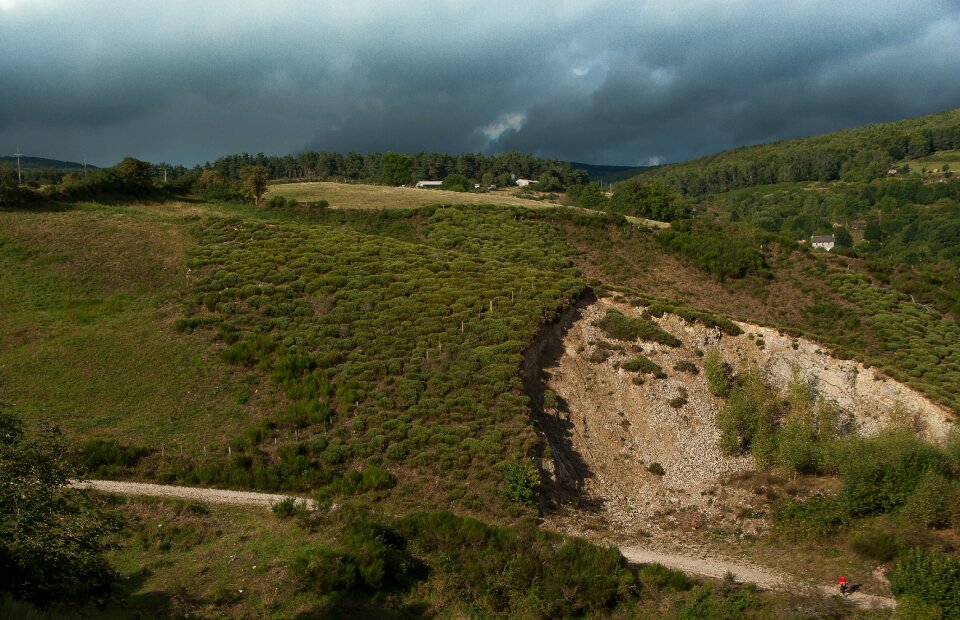 Pastures forest clouds